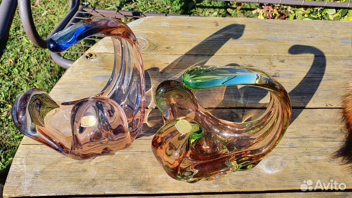 Ваза гутное стекло