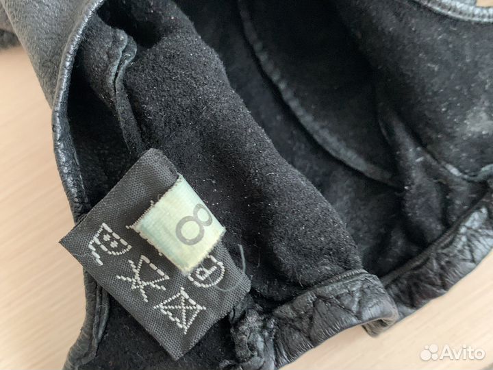 Кожаные перчатки без пальцев, размер 8