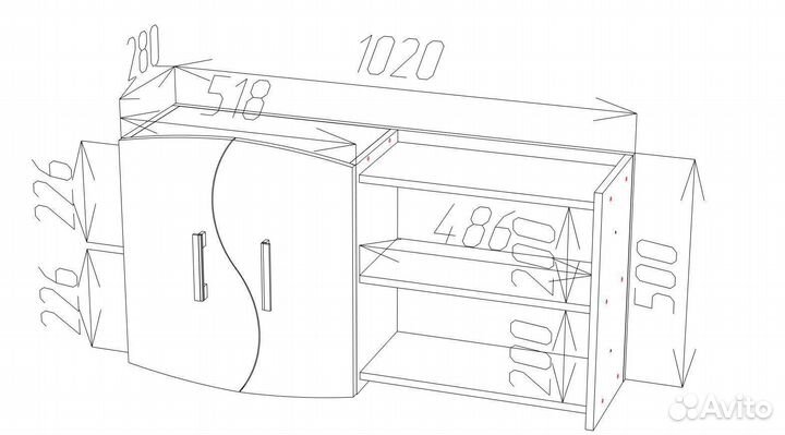 Полка настенная пн-3