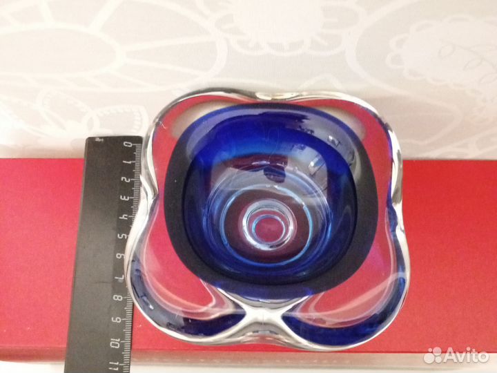 Ваза цветное гутное стекло