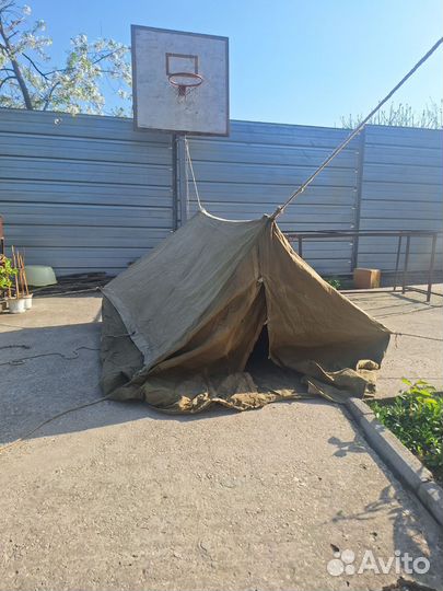 Палатка туристическая брезентовая с матрасом