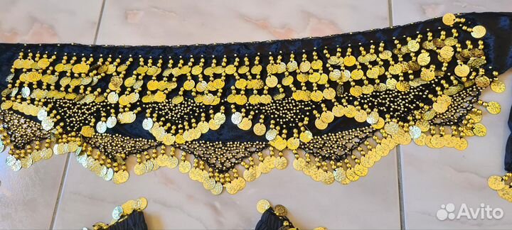 Пояс для танца живота belly dance с 2 браслетами
