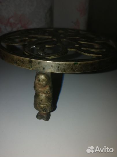 Подставка под горячее винтаж латунь индия