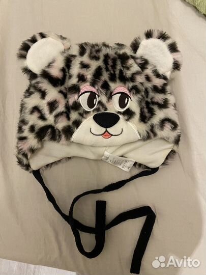 Шапка детская для девочки леопардовая