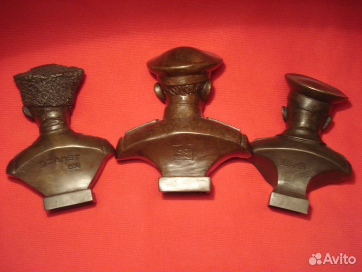 Военные Бюсты Деникин Колчак Врангель 1918 Бронза