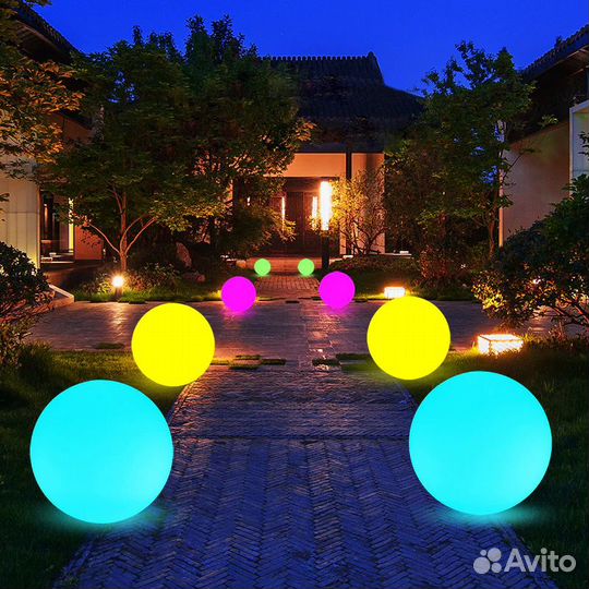 Уличный светильник шар RGB 30 см матовый IP65 220В