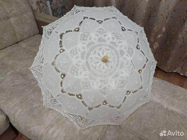 Зонты белые кружевные, свадебные для фотосессий