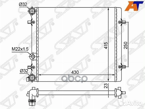 Радиатор Skoda Octavia 96-13 / Volkswagen Golf