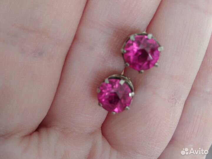 Серебряные серьги СССР 875 пробы