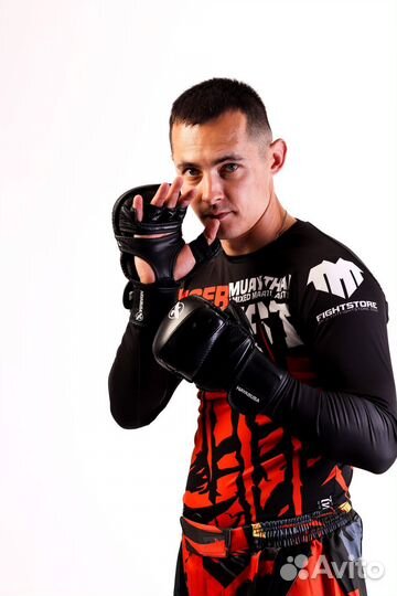 Перчатки крабы MMA Hayabusa Black кожа