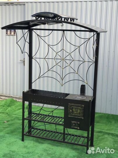 Мангал с печкой, мангальная зона