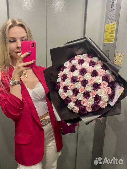 51 71 101 роза цветы с доставкой