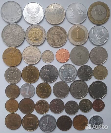100 монет экзотических стран без повторов по типу