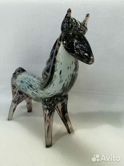 Статуэтка Лошадь. Стекло цветное, дутое