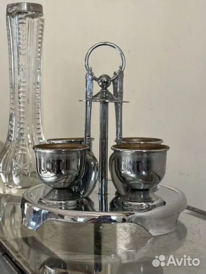 Круэт пашотница для яиц антикварная хром. Англия