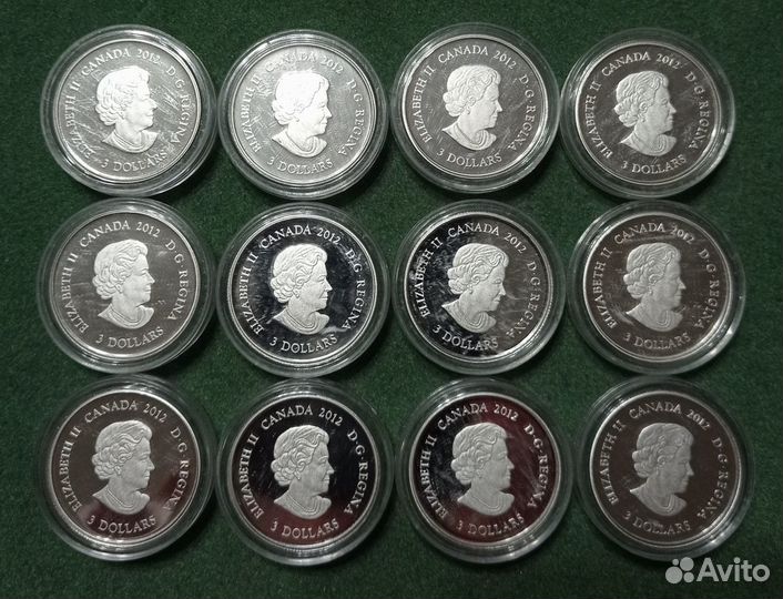 Монеты Канада 2012 Камни рождения Серебро