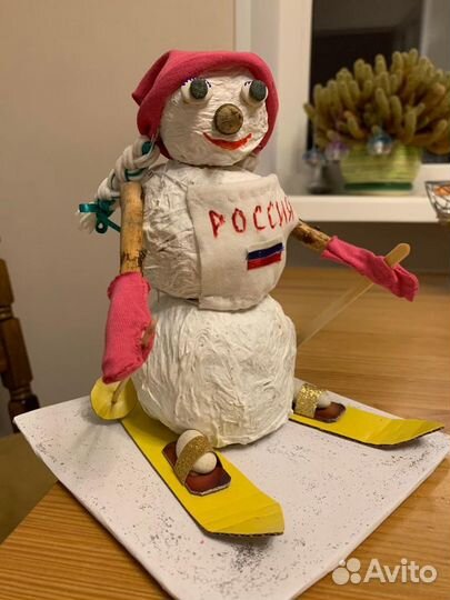 Зимняя поделка Снеговичка (снеговик, снежная баба)