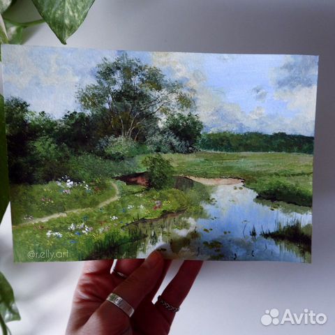 Рисунок картина открытка гуашь акварель
