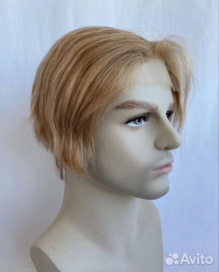 Парик новый мужской Натуральный full lace блонд