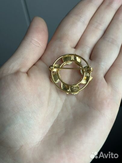 Брошь винтаж США 12K K.L. маркирована 1950е