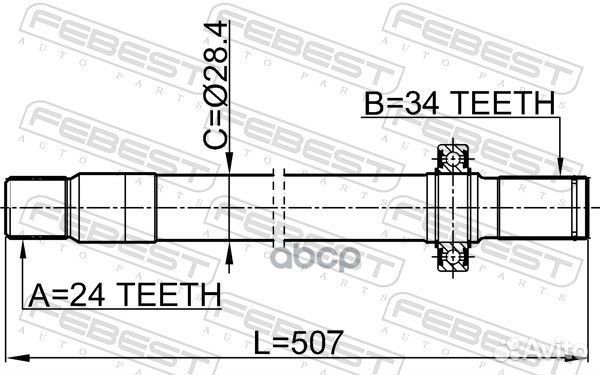 Полуось перед лев 1612211LH Febest