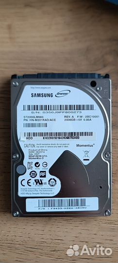 Жесткий диск 2tb HDD для ноутбука