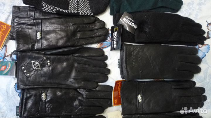 Перчатки женские кожаные