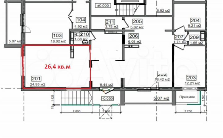 Свободного назначения, 27 м²