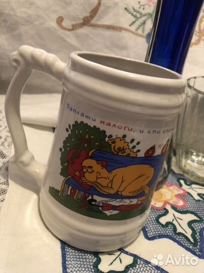 Синяя ваза,Рюмки Пивная Кружка СССР