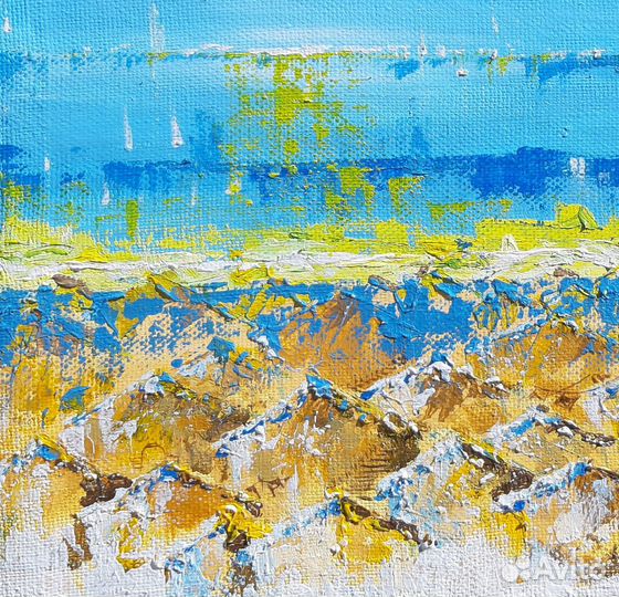 Картина абстракция на холсте среднего размера