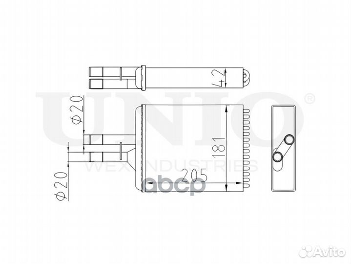 Радиатор отопителя RAD-20049 unio