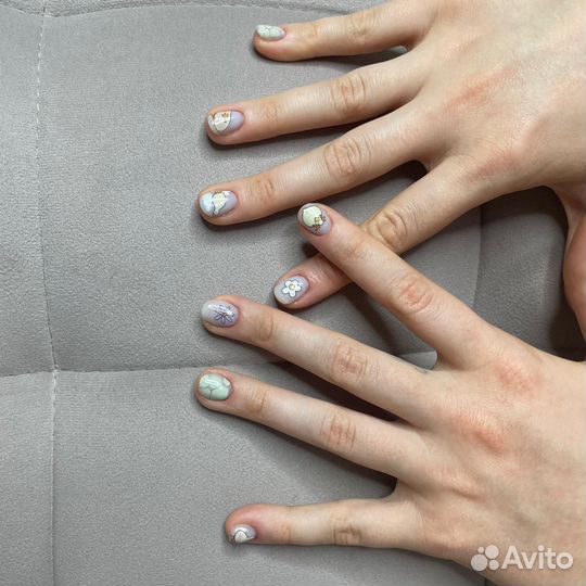 Маникюр наращивание покрытие гель лаком