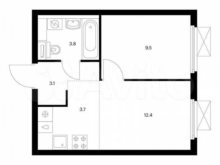 1-к. квартира, 32,5 м², 23/25 эт.