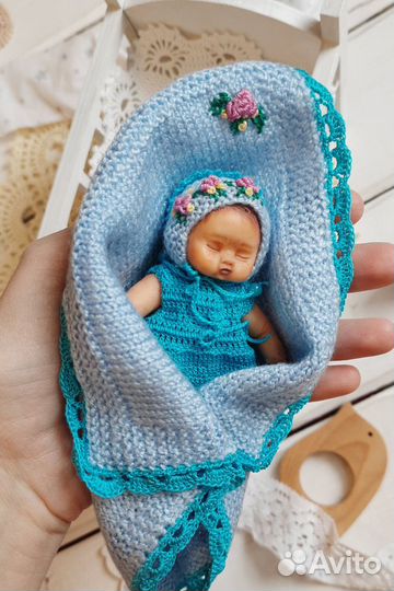 Мини реборн девочка, спящая кукла пупс