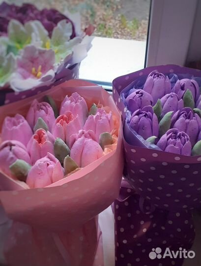 Тюльпаны съедобные из зефира