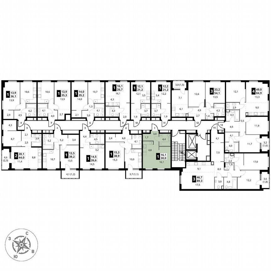 Квартира-студия, 30 м², 2/15 эт.