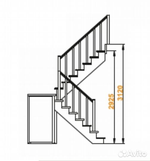 Лестница из сосны «К-104м»