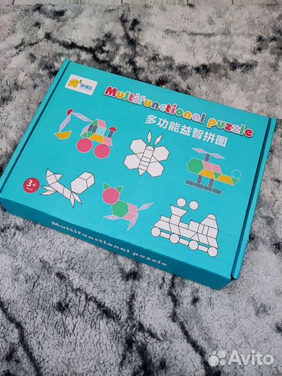 Деревянный пазл танграм с карточками