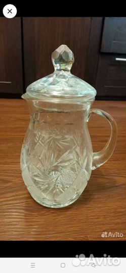 Хрустальный кувшин с крышкой. СССР