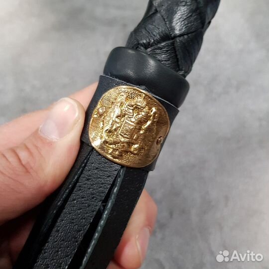 Нагайка казачья с Гербом (кожа) 80см