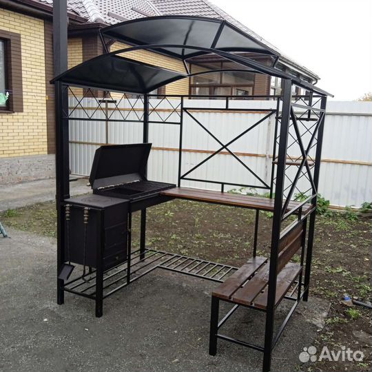 Мангал с крышей, барбекю