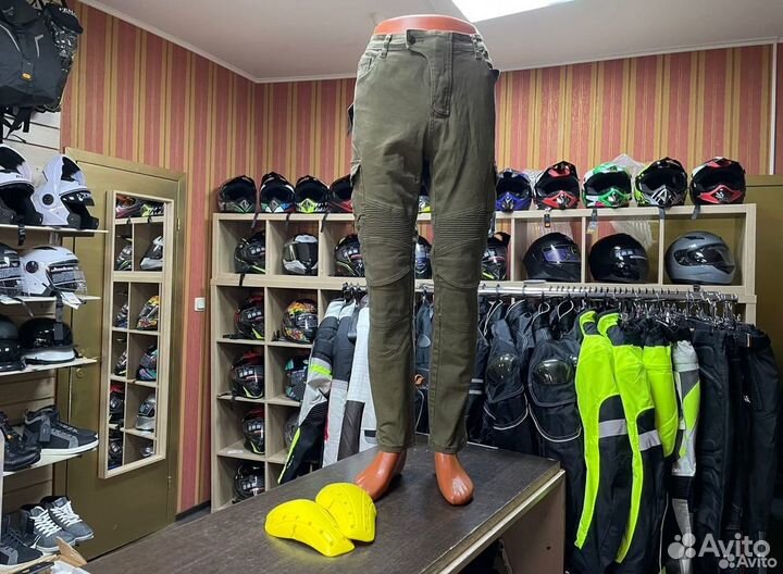 Мото джинсы с защитой на коленках