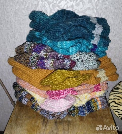 Носки ручной вязки шерстяные теплые