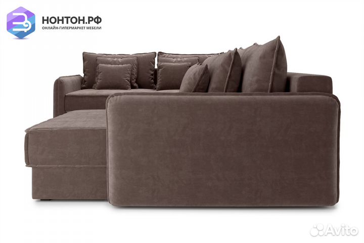 Диван п-образный тик-так Антей коричневый