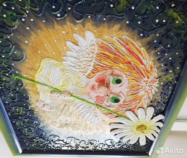 Картина, арт-фэнтези, ангел, ромашка