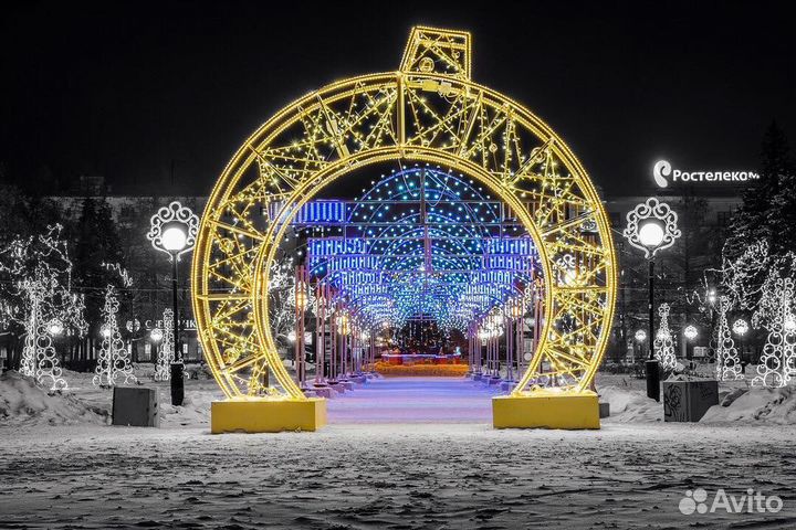 Уличная световая фигура Арка Новогодняя