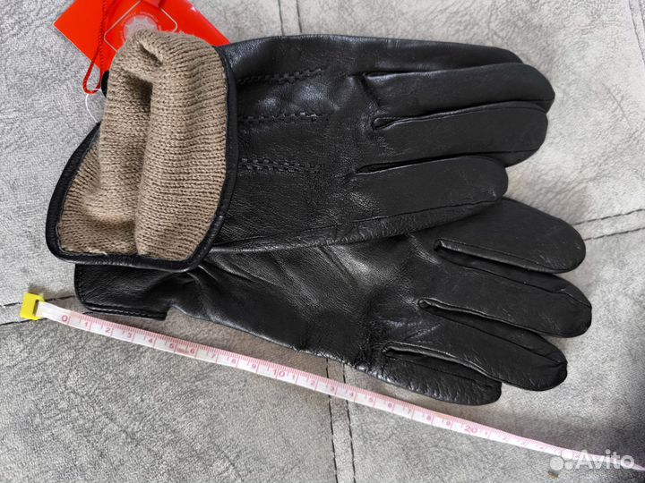 Мужские кожаные перчатки зимние с мехом