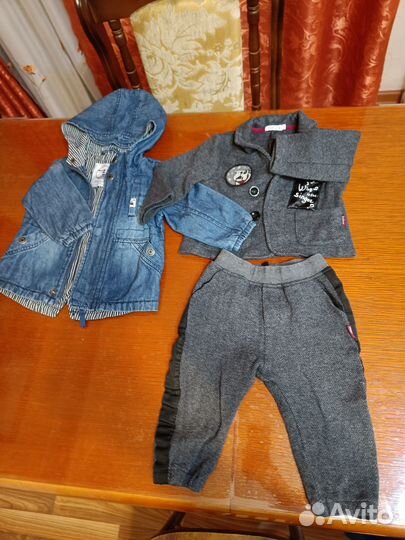 Джинсовка шерстяной костюм на мальчика 1.5 года