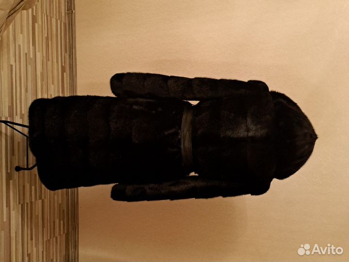 Шуба норковая с капюшоном