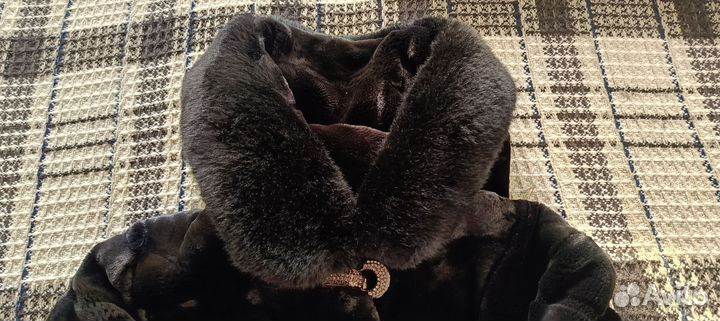 Искусственная шуба под норку с капюшоном